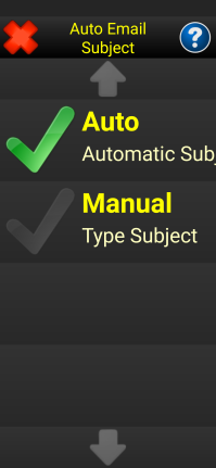 Image the Auto Email Subject menu option