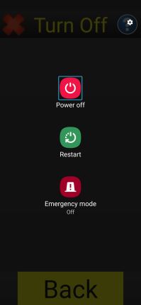 Image of the power off screen