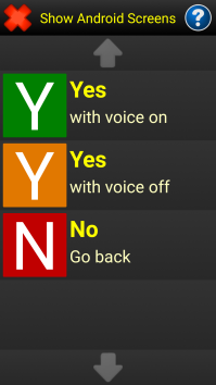 Image of the Show Android Screens menu