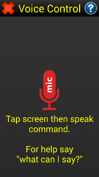Image of the voice control screen