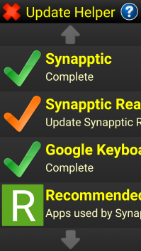 Image of Update Helper screen