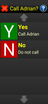 Image of the yes/no call confirmation screeen