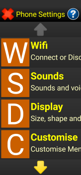 Image of the simplified Synapptic Settings menu