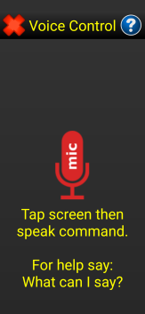 Image of the Voice Control screen