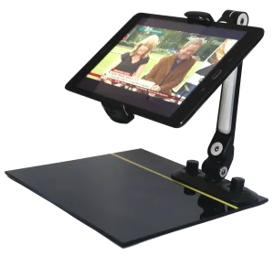 Synapptic Foldable Stand, being used to watch TV