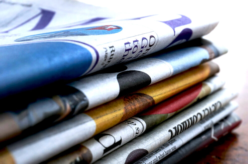 Image of a stack of newspapers