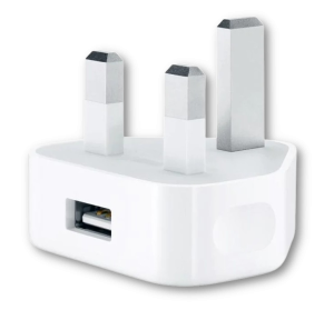 Image of UK mains charger with a USB-A socket
