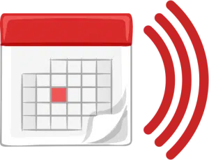 Calendar with soudwaves coming out of it