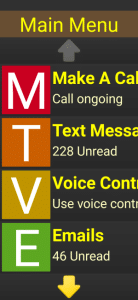 Synapptic Main Menu on an active call