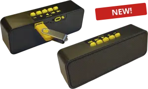 Synapptic USB Playback Speaker V2 - Image of front and back