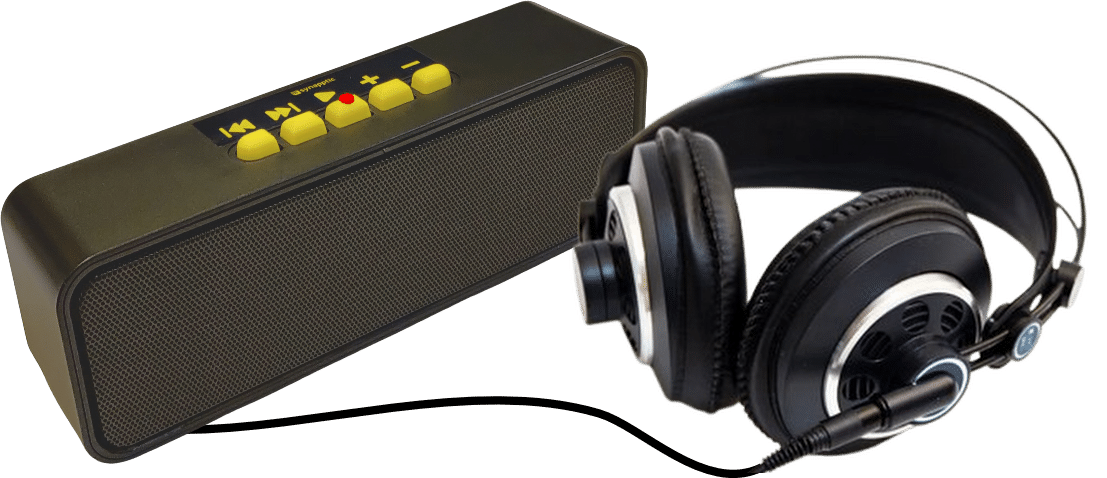 V3 Speaker with headphones plugged in
