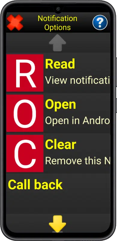 Notification options