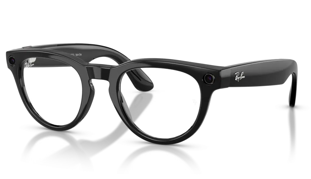 Ray-Ban Meta Glasses with shiny black Headliner frame and transition lenses