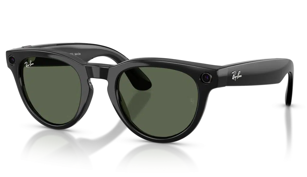 Ray-Ban Meta Glasses with shiny black Headliner frame and sun lenses