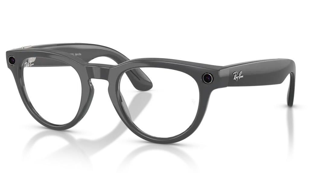 Ray-Ban Meta Glasses with shiny asteroid grey Headliner frame and transition lenses